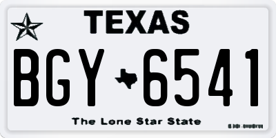 TX license plate BGY6541