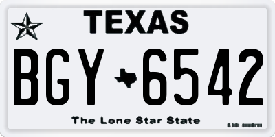 TX license plate BGY6542