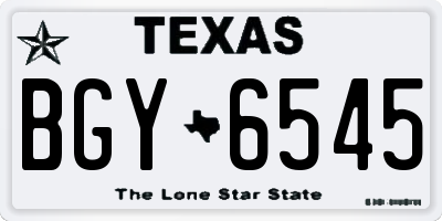 TX license plate BGY6545