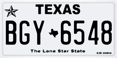 TX license plate BGY6548