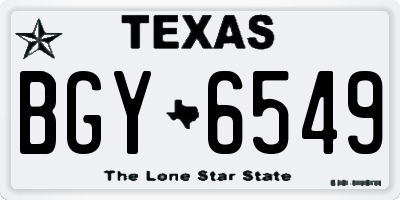 TX license plate BGY6549