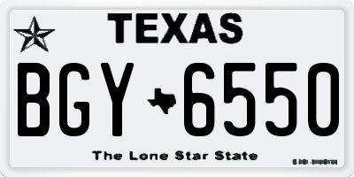 TX license plate BGY6550