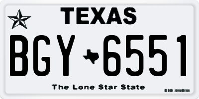 TX license plate BGY6551