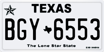TX license plate BGY6553