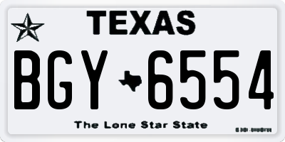 TX license plate BGY6554