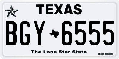TX license plate BGY6555