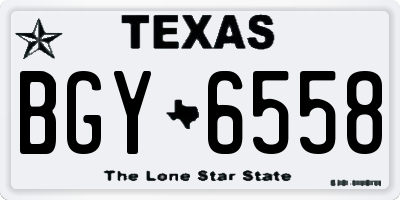 TX license plate BGY6558