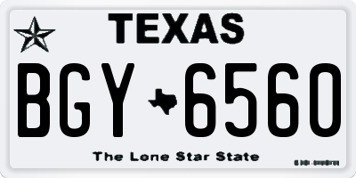 TX license plate BGY6560