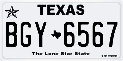 TX license plate BGY6567