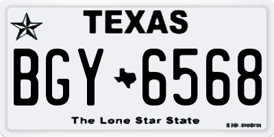 TX license plate BGY6568