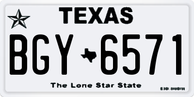 TX license plate BGY6571
