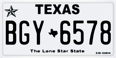 TX license plate BGY6578