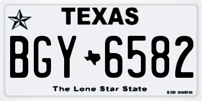 TX license plate BGY6582