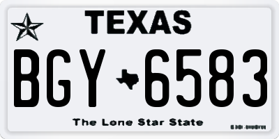 TX license plate BGY6583