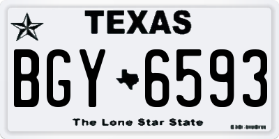 TX license plate BGY6593