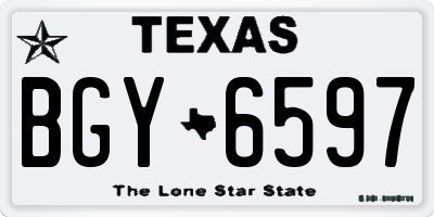 TX license plate BGY6597