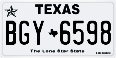 TX license plate BGY6598