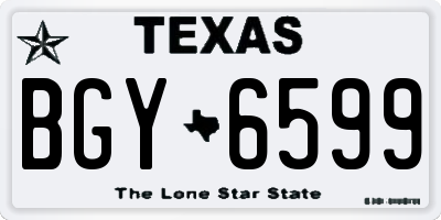 TX license plate BGY6599