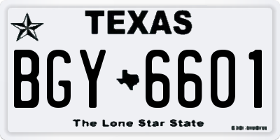TX license plate BGY6601