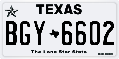 TX license plate BGY6602