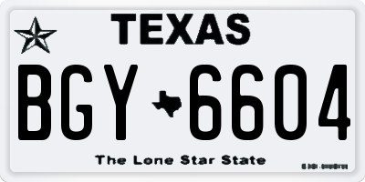 TX license plate BGY6604