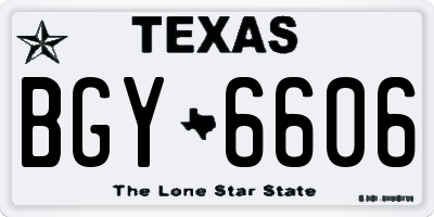 TX license plate BGY6606