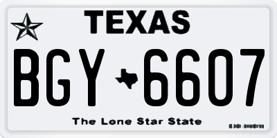 TX license plate BGY6607