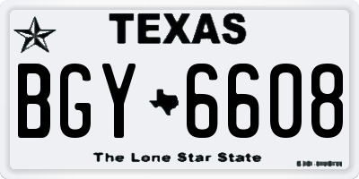TX license plate BGY6608
