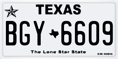 TX license plate BGY6609