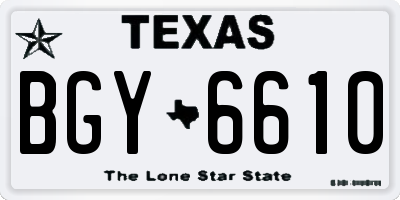 TX license plate BGY6610