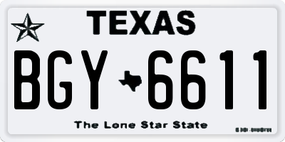 TX license plate BGY6611