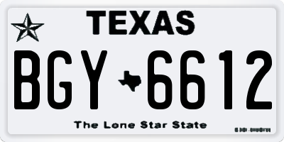 TX license plate BGY6612