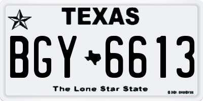 TX license plate BGY6613