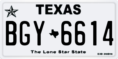 TX license plate BGY6614