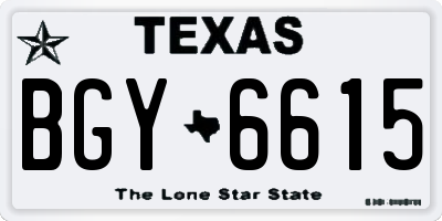 TX license plate BGY6615