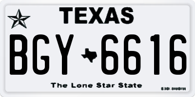 TX license plate BGY6616