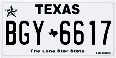 TX license plate BGY6617