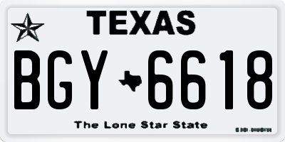 TX license plate BGY6618