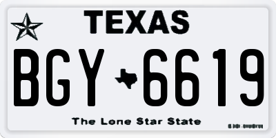 TX license plate BGY6619