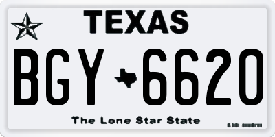 TX license plate BGY6620