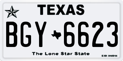 TX license plate BGY6623