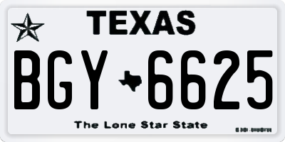 TX license plate BGY6625