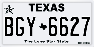 TX license plate BGY6627