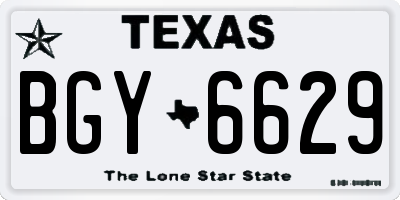 TX license plate BGY6629