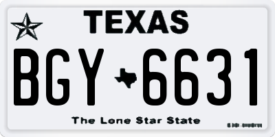 TX license plate BGY6631