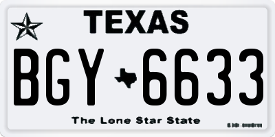 TX license plate BGY6633