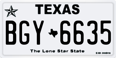 TX license plate BGY6635