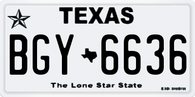 TX license plate BGY6636