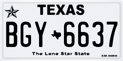 TX license plate BGY6637