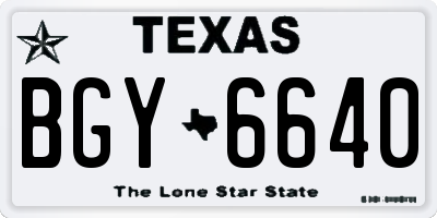 TX license plate BGY6640